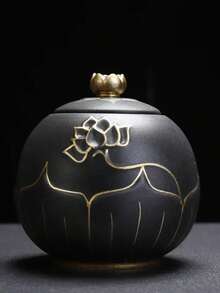 Ceramic Small Urn For Human Ashes Cremation Keepsake Urn For Adult Male Female Ice Crack Keepsake Urn For Human Or Pet Ashes Celadon - 金色 - 查看 3