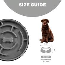 Outward Hound Interactive Slow Feeder Dog Bowl - Fun Puzzle Design Prevents Fast Eating & Bloat, Durable Non-Slip Pet Bowl For Mental Stimulation And Healthy Digestion - 灰色的 - 查看 6