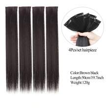 2PCS/Pack Straight Hairpiece Clip In Hairpieces Brown Blonde Black 10cm/20cm/30cm/40cm Adding Extra Volume Synthetic Hair Extensions For Women With Thinning Hair Add Volume Invisible Seamless Hair Pads Fluffy Pad Hairpiece - Multicolor - View 19