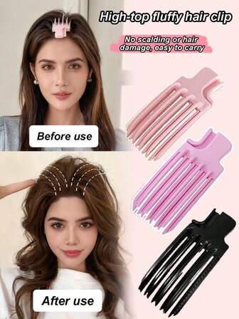 3pcs Fluffy Hair Root Styling Comb, High Top Thick Bangs Curling Tool, Seamless Slouchy Bangs Styling Device, Multi-Functional Travel Portable Hair Styling Tool, For Daily Use By Men And Women, Hair Stuff, Stocking Stuffers For Women, Stocking Fillers Women, Christmas Gift, Stocking Stuffers For Adults, Stocking Fillers For Adult, Hair Stuff, Stocking Stuffer, Coming-Of-Age Christmas Hair Accessories, Gift Ideas For Women, Beauty Stocking Fillers, Christmas