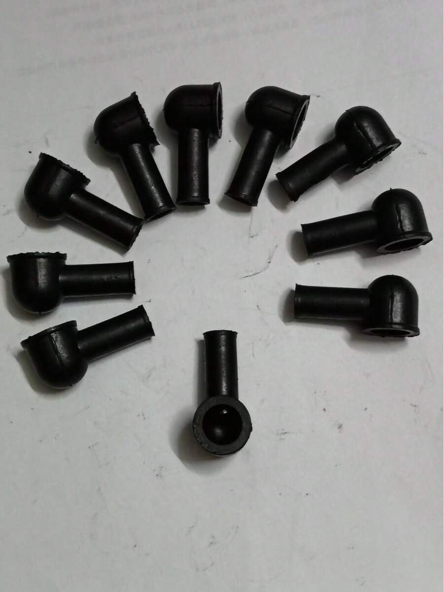 10 Pcs Black Battery Terminal Boots Insulating Covers, PVC Cable Lug Protector Cover Lug Caps For Auto Marine Commercial And Power Sports, Insulating Rubber Covers Skins Tool Parts - Black - View 1