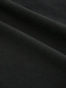 Women's Solid Color Low Waist Slit Sports Mini Skirt Black Spring - Black - View 5