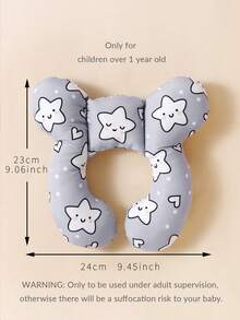 momscare 1pc Baby Pillow, Neck Support Cushion, Suitable For Stroller, Star & Geometric Pattern, Fit For Infants 6-12 Months+ - Multicolor - View 8