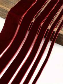 6-40mm Dark Red Color Single Sided Velvet Ribbon Festival Ribbons Jewelry Display Packaging Flower Gift Packaging Bow DIY Party Ribbons Decoration Christmas Decorations Home Christmas Gifts Christmas Decor