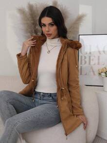 CHAMARRA DE DOBLE VISTA A FELPA DOBLE FORMA DE USO - Óxido marrón - Ver 1