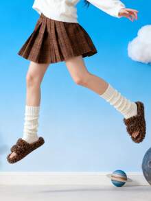 Solid Color Leg Warmers, Academia Style Fall Winter Socks, Versatile Holiday Socks, Cozy Boot Socks For Women - Multicolor - View 4