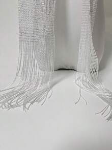 1pc Fashionable & Versatile Women Scarf With Tassels - 白色 - 查看 3