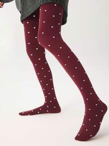 سروال ضيق للنساء بشكل قلب أحمر ، مرن للغاية، مقاوم للتكسر، يحكم البطن، غير انزلاقي، مناسب للارتداء اليومي العادي، خريف