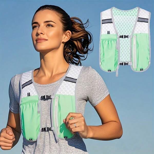 Women's Lightweight Reflective Nightrunning Backpack, Breathable Water-Resistant Running Vest Backpack (Multiple Colors Available), Multifunctional Lightweight Storage Equipment, Convenient For Carrying Water Bottle And Phone During Sports, Unisex Sports Vest, Fitness Hiking Running Equipment, Portable Water Bottle Backpack