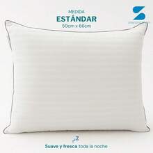 STEFANO ZANNI Almohada Algodón 100% 233 Hilos - Tela Extra Suave y Fresca, Relleno Fibra Alta Calidad, Diseñada para un Mejor Soporte y Conciliar el Sueño; Estándar, Extra Firme - Firme - Ver 4