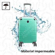 20 Inch Suitcase, Undocumented, Lightweight, Double Wheel, Fixed Lock - Mint Blue - View 6