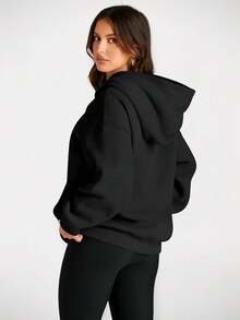 Oversized Fleece Hoodies, Fall & Winter Fashion Pullover Sweatshirts Women - 淺褐色的 - 查看 10