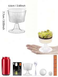 10/25/50 Tazze da dessert da 120ml (confermare le specifiche e le dimensioni prima dell'acquisto), tazze di plastica per feste, adatte per espresso, tiramisù, budino, cheesecake, pasticcini, mousse, ecc. Riutilizzabili, adatte per feste di compleanno, matrimoni, Ognissanti, Natale e Capodanno. (Bicchiere di plastica - Cupcake - Decorazione matrimonio - Decorazione compleanno)
