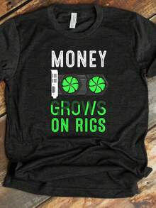 Crypto Miner Shirt, Money Grows On Rigs, GPU Mining, Mining Rig, Mining Farm, Hasate - 款式17 - 查看 1