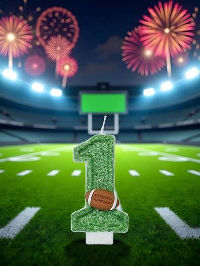 Football Crystal Numeric 0-9 Birthday Celebration, Engagement, Wedding, Anniversary Party Cake Decorative Candles