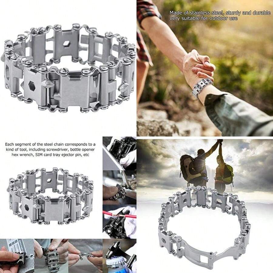 Herramienta Multifuncional de Acero Inoxidable, 29 en 1, Pulsera portátil Punk (Blanco)(default) - Tipo 1 - Ver 1