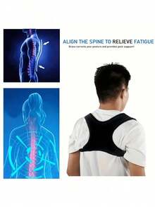 1pc Adjustable Upper Back Support Brace, Recommended For Users Under 70kg, Provides Clavicle, Neck, Back And Shoulder Support For Posture Correction, Suitable For Both Men And Women - Multicolor - View 5