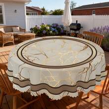 JDKWAY 1PC Geometric Figure Theme Tablecloth, Round Rectanaular Table Cloth, Coffee Decoration Table Cloth, Birthday Picnic Camping Decoration, Outdoor Garden, Daily Use Decor, Festival Decor, Kitchen Accessories - 灰色 - 查看 6