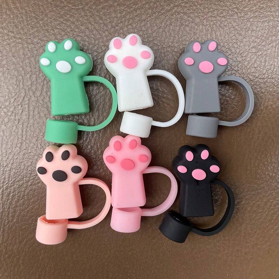 6pcs, Straw Cap, Straw Lids For  Cups, Silicone Straw Top Lids Compatible With , Reusable Silicone Soft Protector Cover, Straw Accessories - Multicolor - View 1