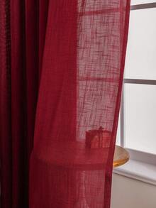 2 Rèm cửa mỏng nhẹ họa tiết vải lanh - Phong cách trang trại có dây buộc phía sau, rèm lọc sáng cho phòng khách, phòng ngủ, phòng ăn - Có thể giặt bằng máy, màu trơn, tăng cường sự riêng tư, dệt màu đỏ tía theo phong cách Giáng sinh, rèm phòng khách - Màu Đỏ Sâu - Xem 2