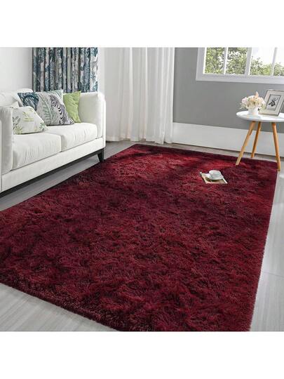Moderne Indoor Shaggy Vloerkleed Bedroom Living Room Dorm Home ative Polyester Fiber, Sponge Filling Lightweight Bordeaux Plush Area Rugs Super Zachte Comfy Accent Festive Vloer Tapijt
