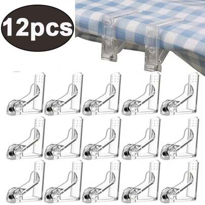 Clip de plástico transparente para mantel, cubierta de mesa de Picnic para boda, soporte antideslizante para mantel de, Clips estables, abrazadera fija