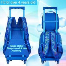 3pcs/Set Car Shaped Rolling Backpack, Boys' Children Wheeled Backpack, UV Printed Trolley Backpack Set With Lunch Box