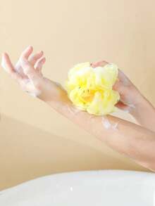 1pc PE Loofah, Cartoon Duck Decor Foaming Bath Ball For Bathroom Home Bathroom Decor Back To School - one-size - View 3