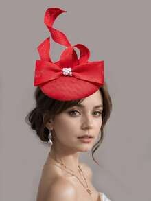 1pc Women's Kentucky Derby Tiara Tea Party Hat Hair Clip Headpiece For Wedding Cocktail, Tiny Hats, Mini Fascinator, Mini Cap