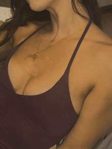 Minimalist Halter Top With V-Neck And Tie At The Neck Summer - Brown - View 9