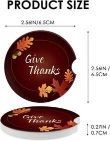 nuevoMaple Leaf - Juego de 2 posavasos de coche pequeños de 6,5 cm absorbentes de piedra para el día de Acción de Gracias, soporte para tazas de bebidas para mujeres y hombres, accesorios para automóviles - caballo de mar - Ver 6