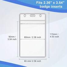 1/5/10个装透明加厚竖款证件卡套，带防水拉链，塑料材质，适用于办公室和学校文件保护 - 彩色 - 查看 6