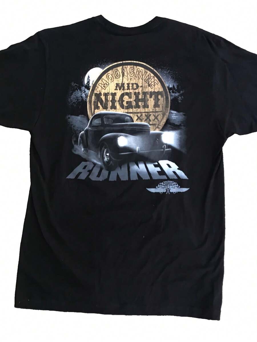 Midnight Moon Shine Shirt Men Large Short Sleeve Graphic Crew Neck Black - 款式26 - 查看 1