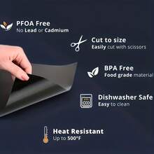 2pcs Oven Liners, Easy To Clean Oven/Stove Protector Mats, Non-Stick Heat Resistant Baking Mats, Suitable For Home Outdoor Camping Grill, Thick Gas Stove Anti-Oil Pads, Washable - 黑色 - 查看 8