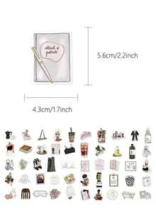 50Pcs Exquisite Girl Stickers Waterproof PVC Gift Cartoon Decoration Scrapbook Laptop Luggage Guitar Water Cup Phone Case DIY Decal