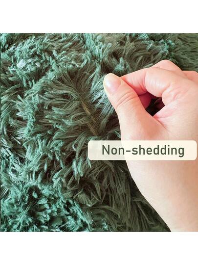 Moderne Indoor Shaggy Vloerkleed Bedroom Living Room Dorm Home ative Polyester Fiber, Sponge Filling Lightweight Dark Groen Plush Area Rugs Super Zachte Comfy Accent Festive Vloer Tapijt view 6