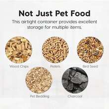 IRIS USA WeatherPro Airtight Storage For Pet Food, 22lbs, Wheels, Fresh, Easy Move, , Clear/Almond - như hình ảnh - Xem 7