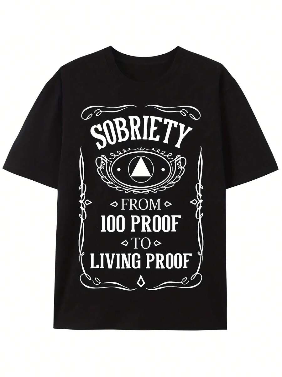 Living Proof-Anniversary Of Sobriety AA NA Recovery T-Shirt - 款式10 - 查看 1
