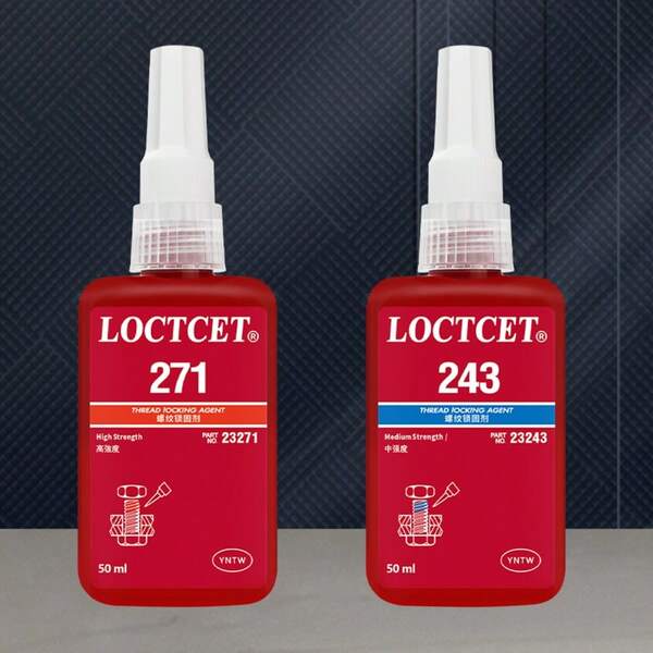 243/271 Screw Adhesive 50ML Thread Locking Glue 243 Anaerobic Adhesive 271 High Strength High Temperature Resistant Anti-Loosening Glue Removable Liquid Sealing Tape Mechanical Screw Glue