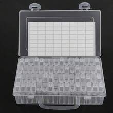 64 ranuras Kit de herramientas de pintura de diamantes de plástico Accesorios de bordado de diamantes Cajas de pintura de diamantes Contenedor de almacenamiento de cuentas para el hogar con pegatinas - 1 - Ver 10