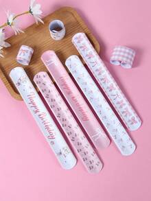 12Pcs Pink Bow Birthday Slap Plastic Wristband,Pink Bow Theme Birthday Party Decor,Baby Girl Shower Decorations,1st Birthday Party Decor,Gender Reveal Party Supplies,Baby Shower Party Favors,Funny Handcraft,Baby Girl Party Supplies,First Birthday Party Decorations,Pink Birthday Decorations,Pink Bow Decor - Pink Bow - View 5