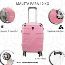 Maleta 20 Pulgadas Sin Documentar Ligera Doble Llanta Candado Fijo - Rosa Pálido - Ver 4