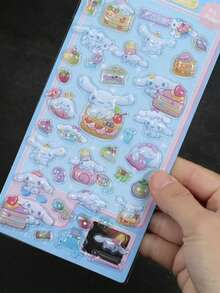 Animation Cartoon Cute Childlike Boys And Girls Fresh And Sweet Cartoon Three-Dimensional Stickers Cute Childlike Animal Crystal Stickers Girls Transparent 3D Three-Dimensional Relief Mobile Phone Fun Stickers Cartoon Relief Stickers