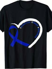 Colorectal Cancer Awareness Gift Idea Uni-Adults Cancer Awareness T-Shirt Black All Classic Fit Short Sve Crew Neck T-Shirt - 款式11 - 查看 1