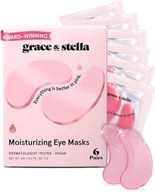 Grace & Stella Under Eye Patches (12 Pairs) Eye Masks Puffy Eyes And Dark Circles - Stocking Stuffers, Gifts Women - Gifts Birthdays, Bachelorette Party, Bridesmaids, Self Care - Hồng (6 đôi) - Xem 4