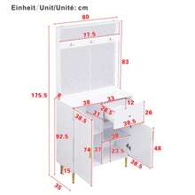 Garderoben-Set, Kompaktgarderoben,Flurgarderobe,Dielenschrank Wandschrank Regal Diele & Flur Kleiderschrank Paneelen Schuhschrank, - White - View 4