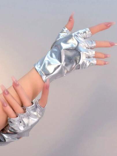 1 双朋克 Y2K 派对音乐节深色露指手套 感恩节圣诞节冬季假日装扮 女款+冬季装备+手套 熊+圣诞夏季