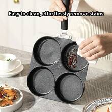 4-In-1 Cast Iron Egg Cooker/Non-Stick Frying Pan/Pancake/Burger Mold, Single Handle Non-Stick Skillet - Multifunctional Cookware, Multi-Burner Design, Ideal For Pancakes, Eggs, Fish Cakes, Breakfast Kitchen Tool, Cooking Pot - Perfect For Christmas, Halloween, Birthday Party