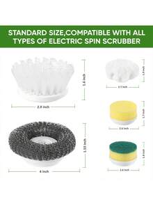 双色懒人电动清洁刷，USB充电，多刷头设计，适用于厨房、水槽、鞋子、卧室、汽车和浴室清洁，去污好帮手，完美的圣诞礼物 - 淺灰色 - 查看 6