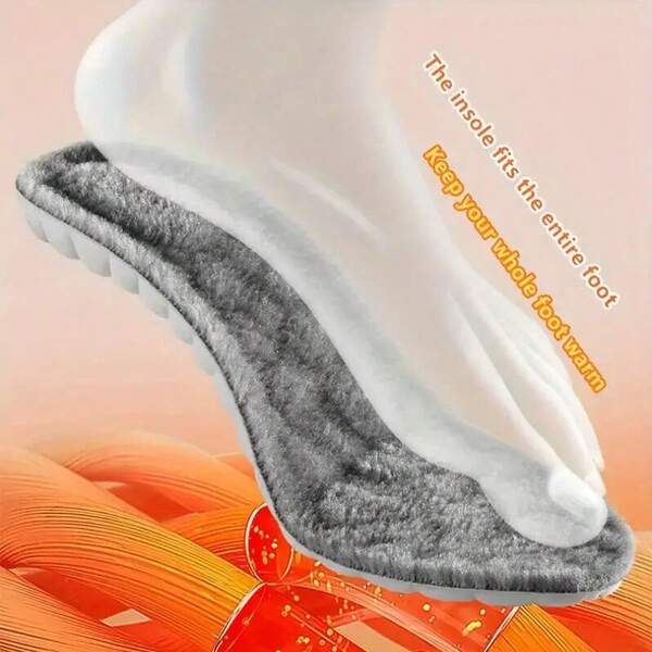 4 Stücke/Set warme Plüsch Einlegesohlen, weiche Fütterung für Schneestiefel, unisex, thermische Isolierung, atmungsaktiv, feuchtigkeitsableitend, geruchshemmend, bequem, dicke Plüschfütterung hält die Wärme, ideal für längeres Tragen und tägliche Unternehmungen